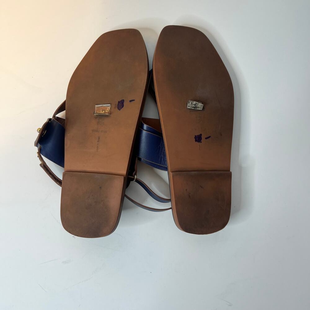 MERCEDES CASTILLO Adria Napa Thong Flat Sandals Blue 10 1/2 - Picture 2 of 8